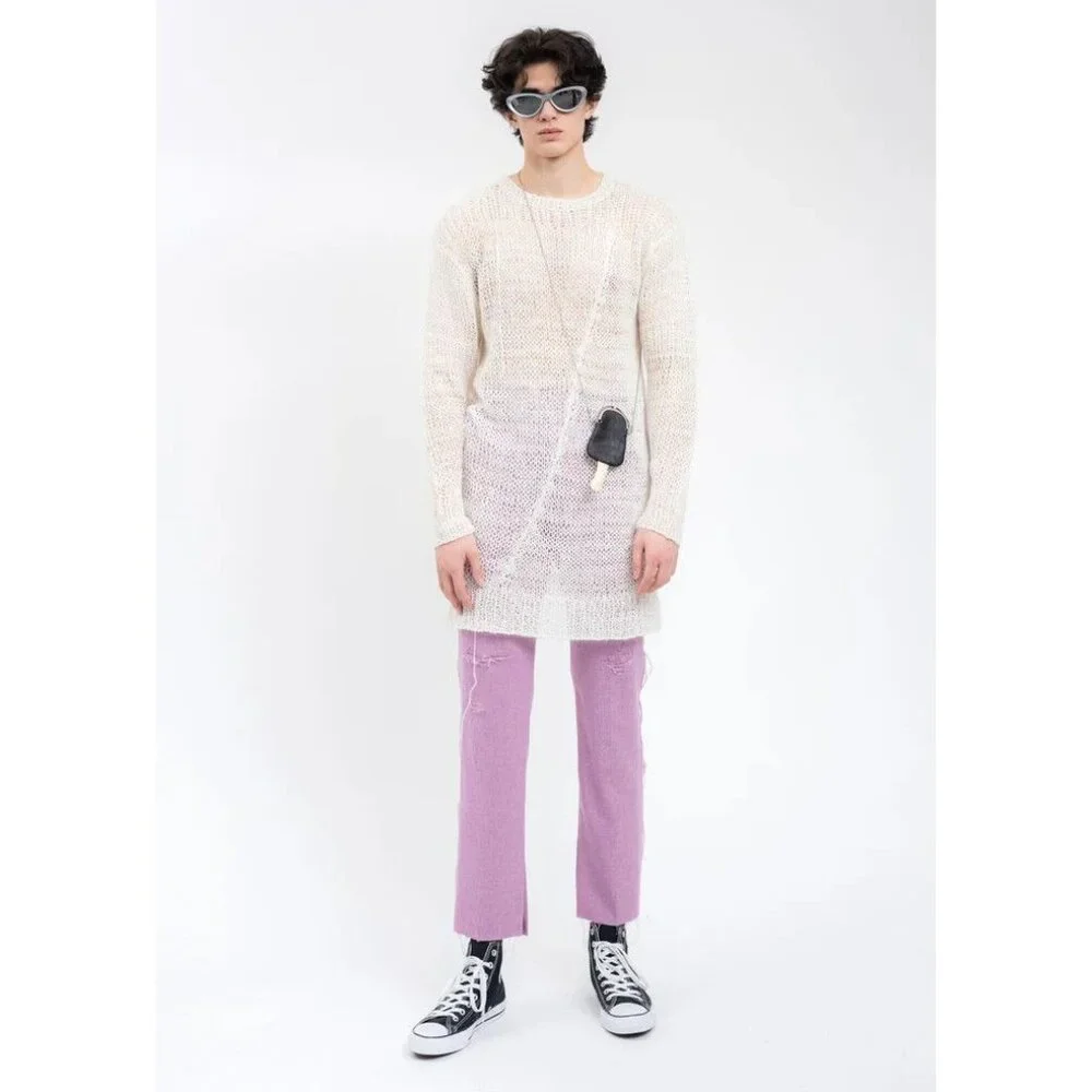 Doublet Upcycle Winder Yarn Pullover Limited 12/14 One Size White Sweater $790 - Picture 3 of 16